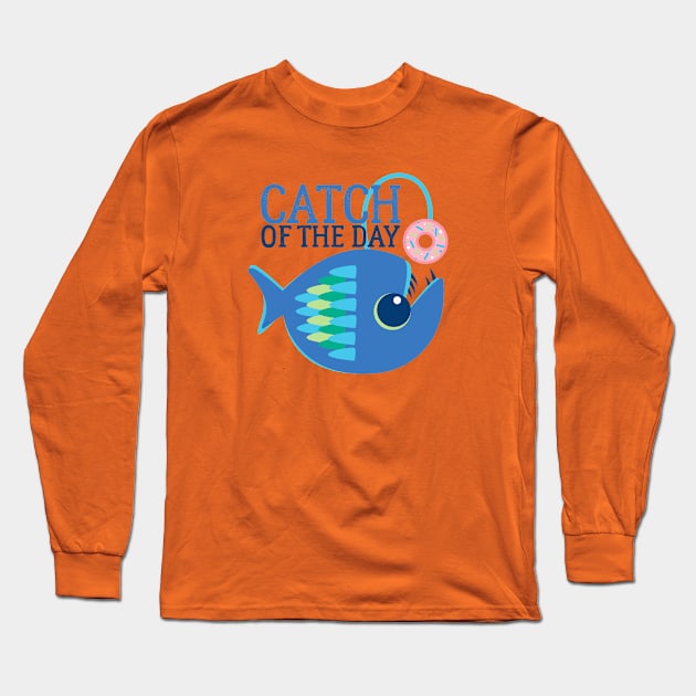 Donut Lovers Catch Of The Day Long Sleeve T-Shirt by Angel Pronger Design Chaser Studio